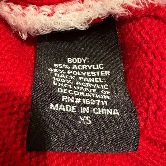 33 DEGREES X-Mas Tunic Sweater Red Sz XS Candycane Elf Cool Snowman Dimensional - Picture 6 of 10